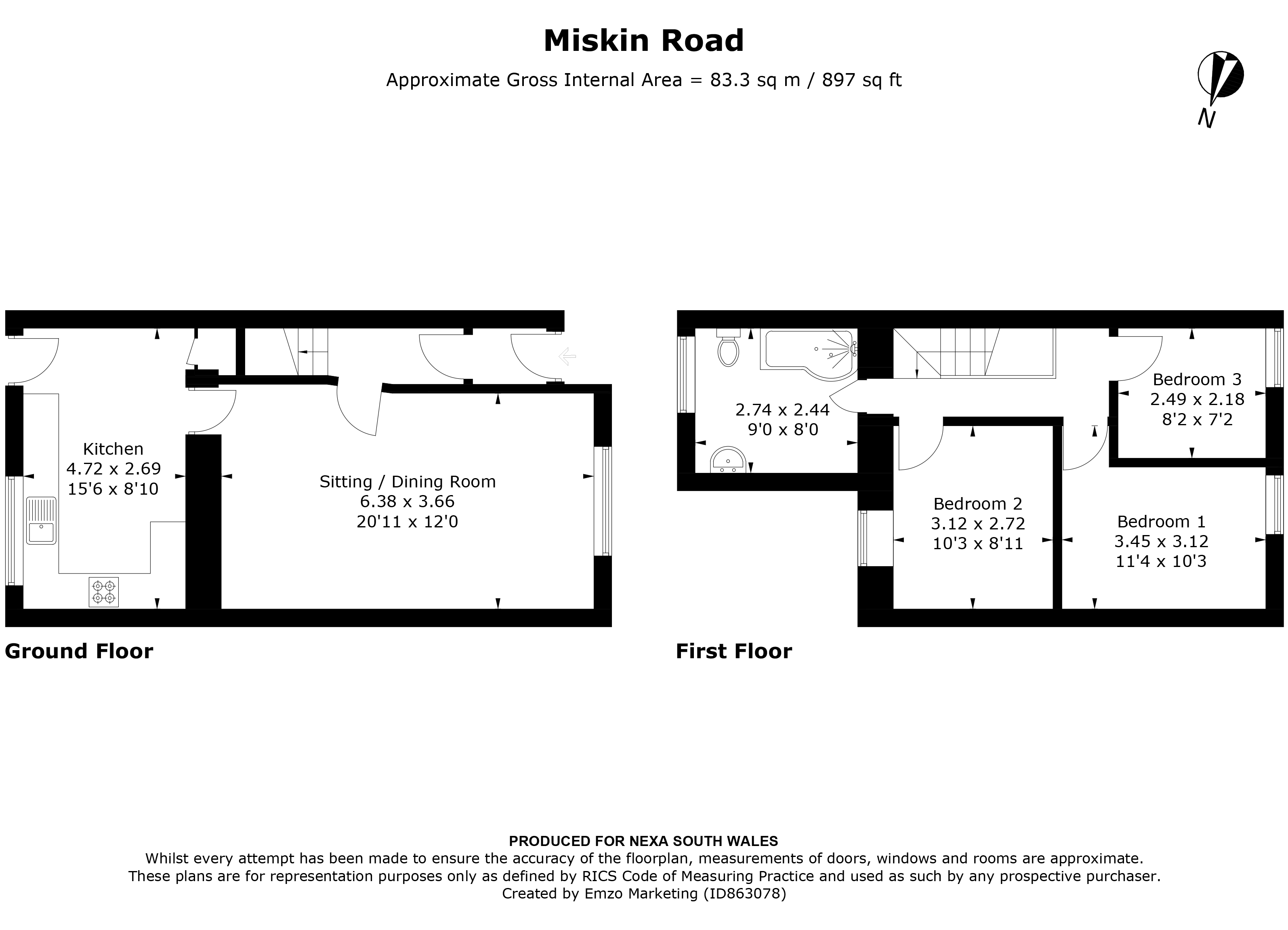 Miskin Road, Trealaw, Tonypandy CF40, 3 bedroom terraced house for sale