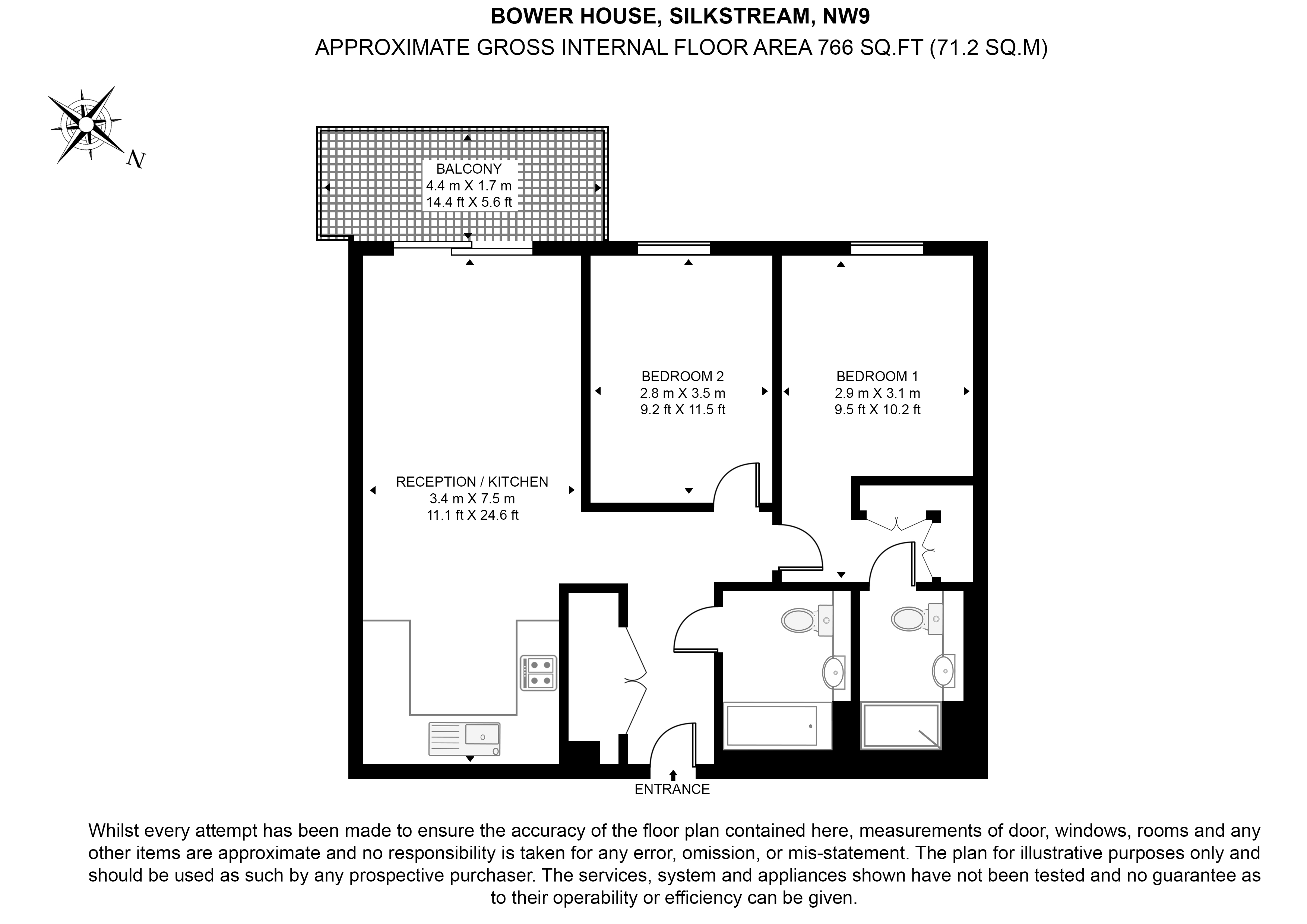 Flat 21,, Bower House, Silkstream, Hendon floorplan