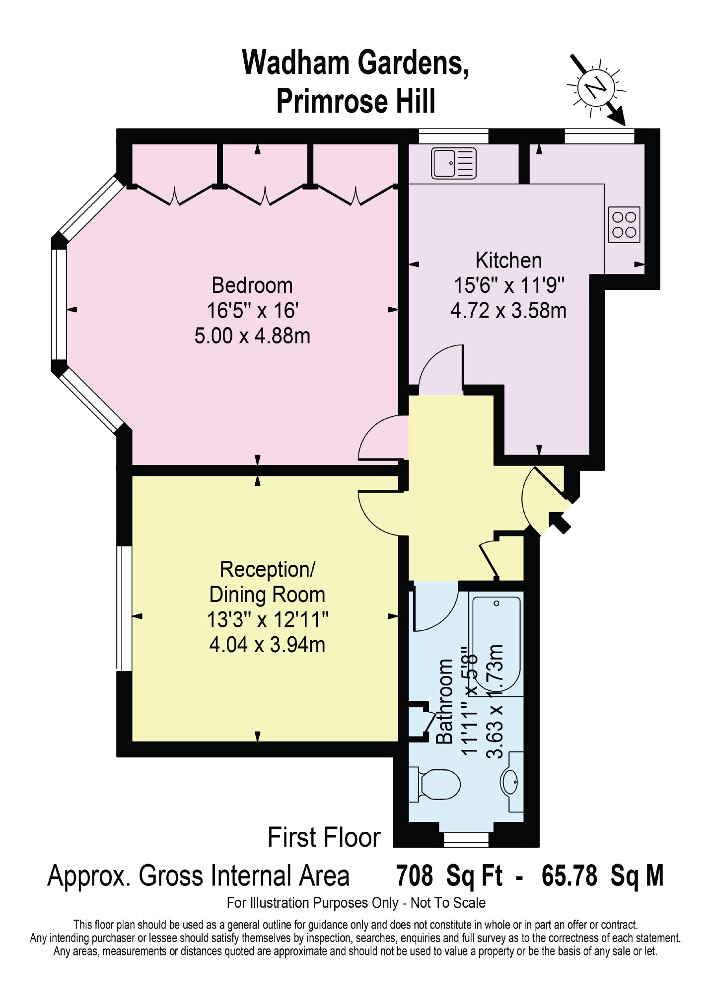 1 Bedrooms Flat to rent in Wadham Gardens, London NW3