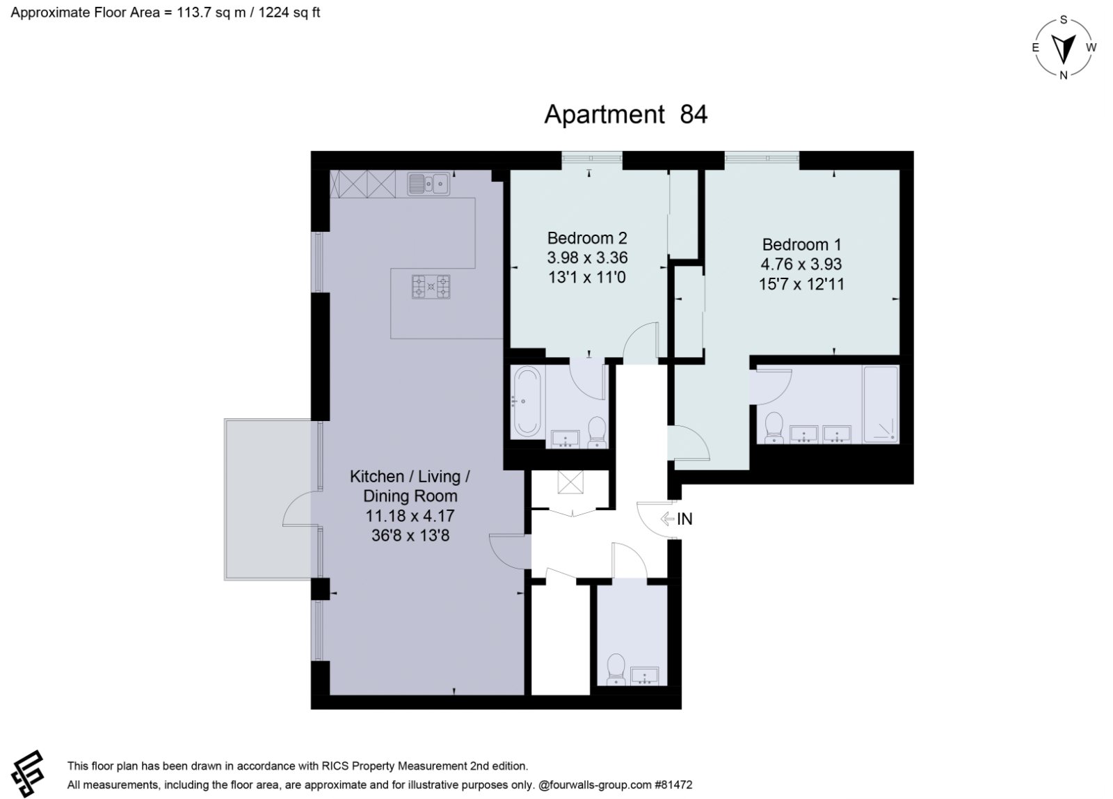 Flat 84, Wrest House,, The Claves, Millbrook Park floorplan