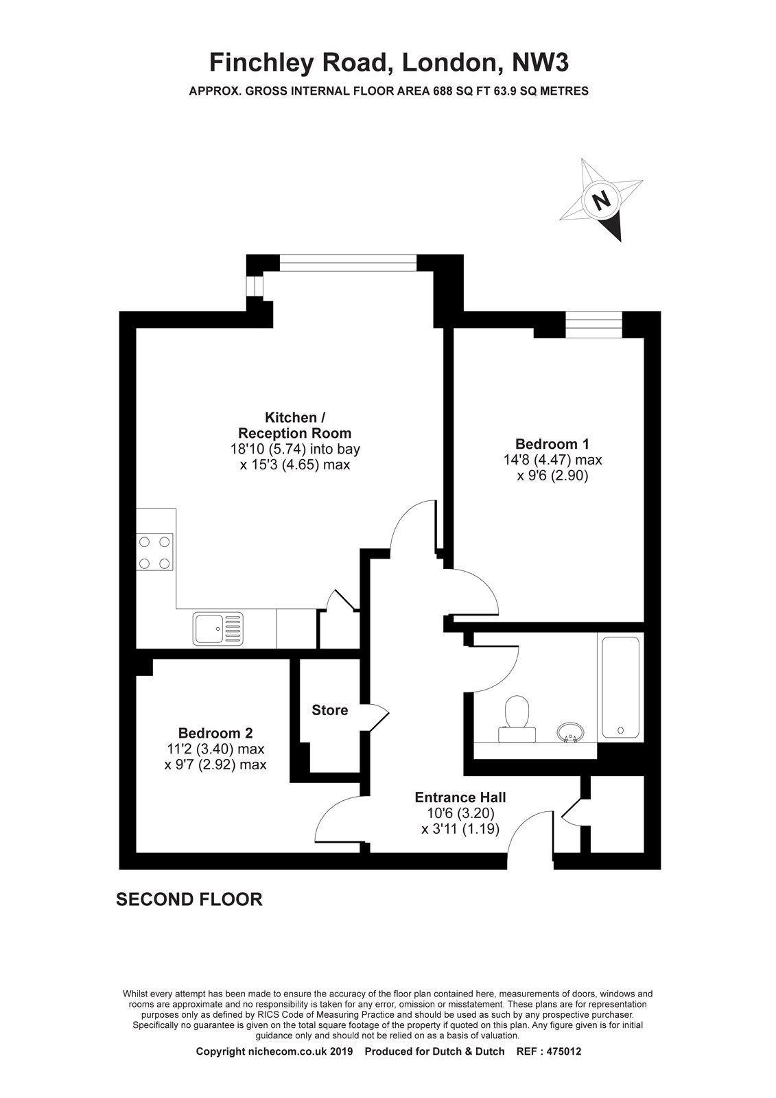 1 Bedrooms Flat to rent in Finchley Road, Hampstead, London NW3