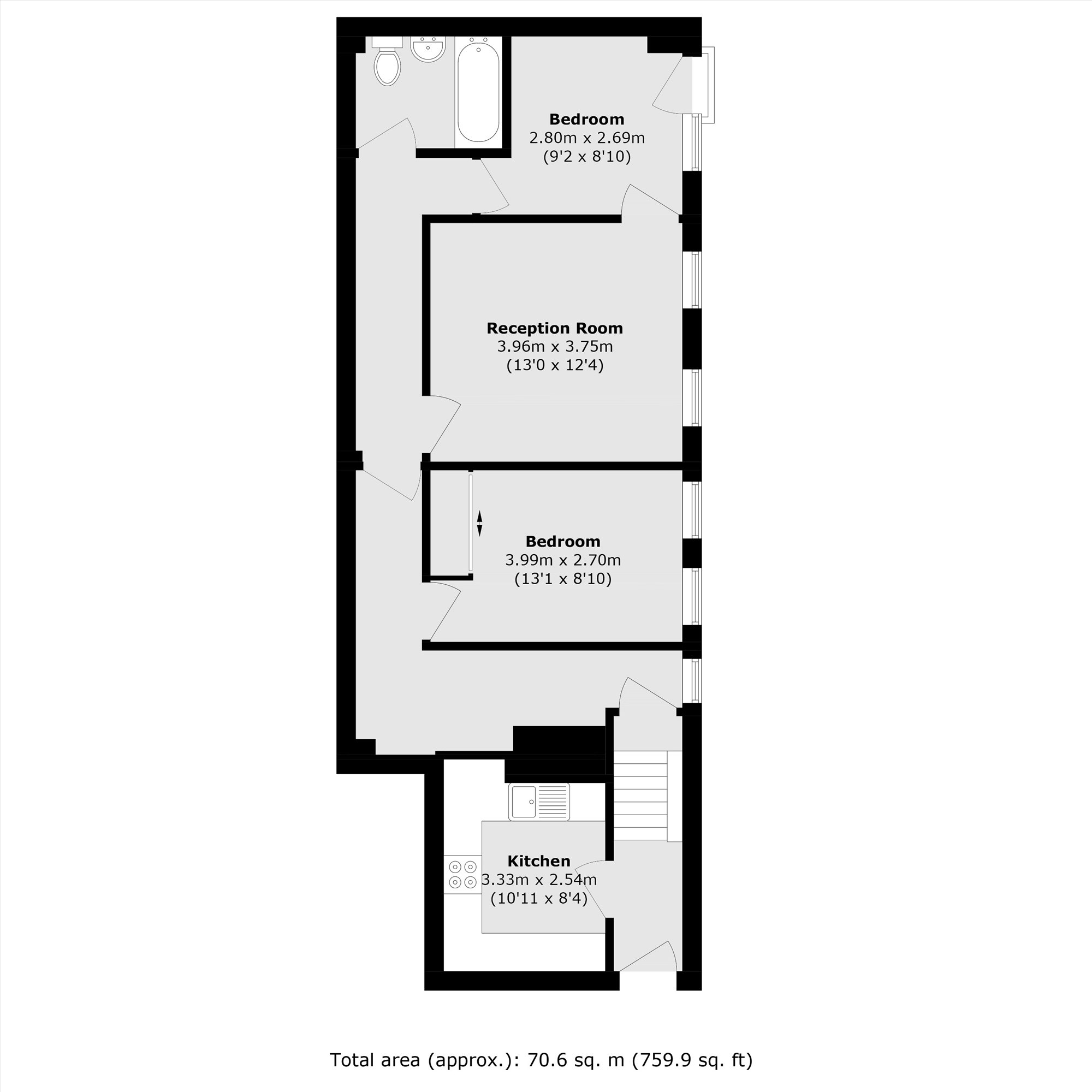 Flat 2, 70-72, Broad Street, Teddington floorplan