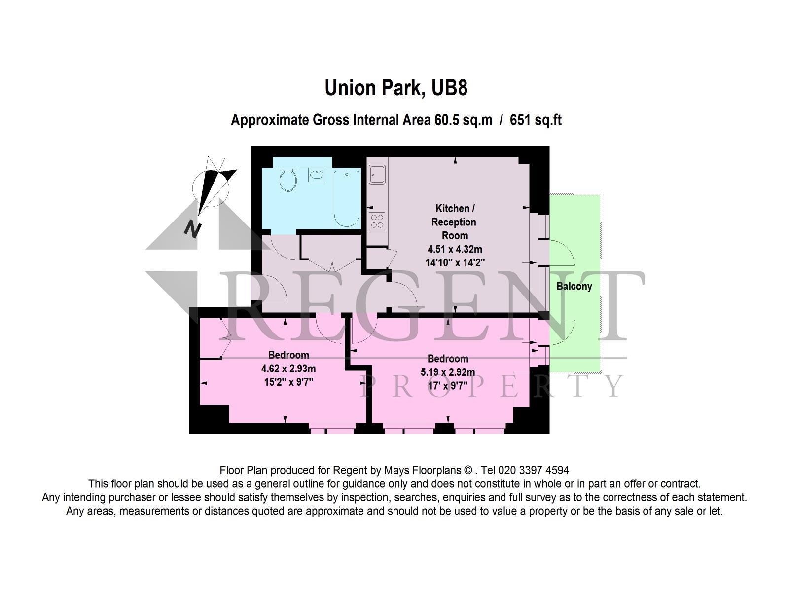 3, Flat 103, Brindley Place, Uxbridge floorplan