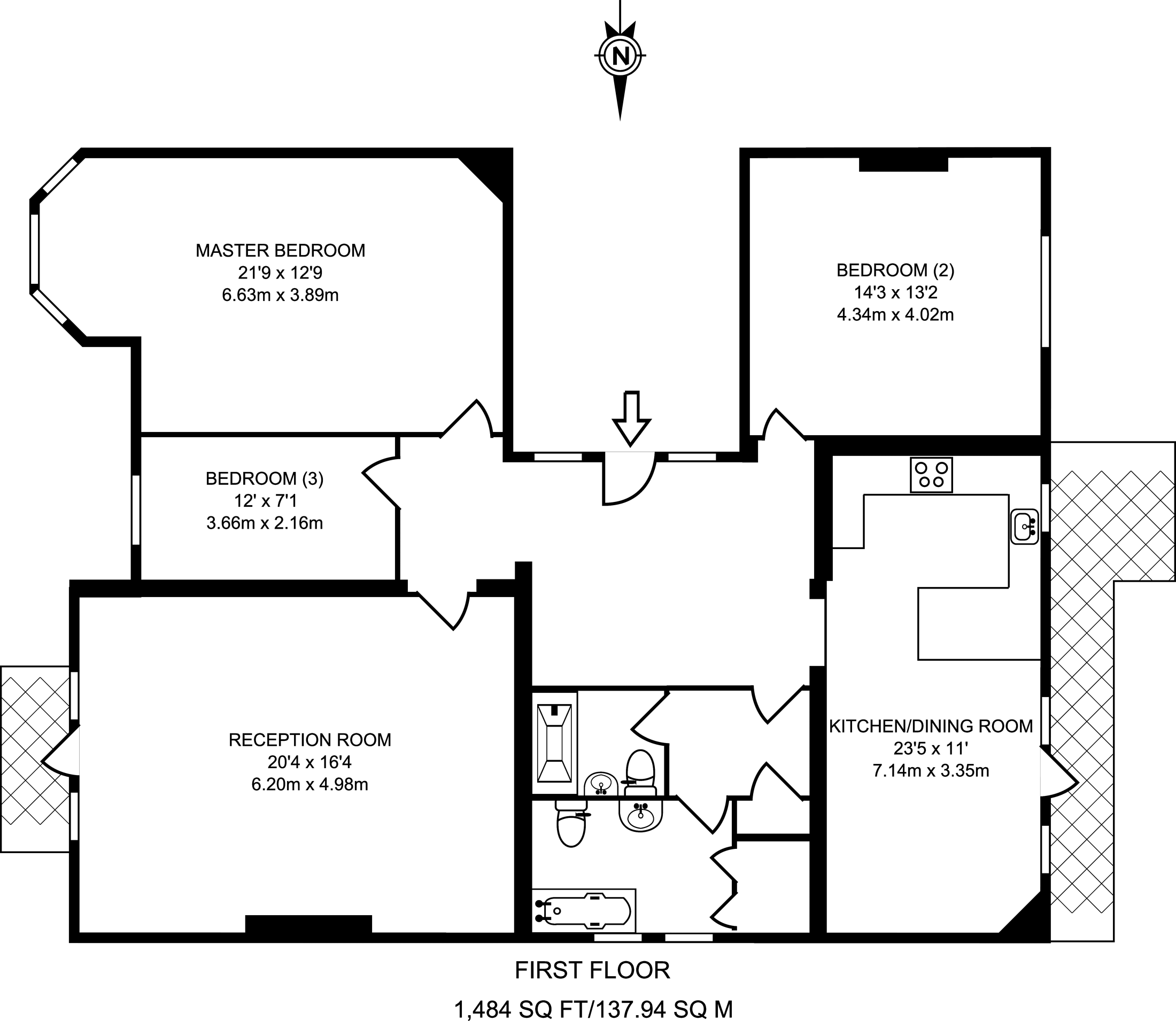 3 Bedrooms Flat to rent in Arthur Road, Wimbledon Park SW19