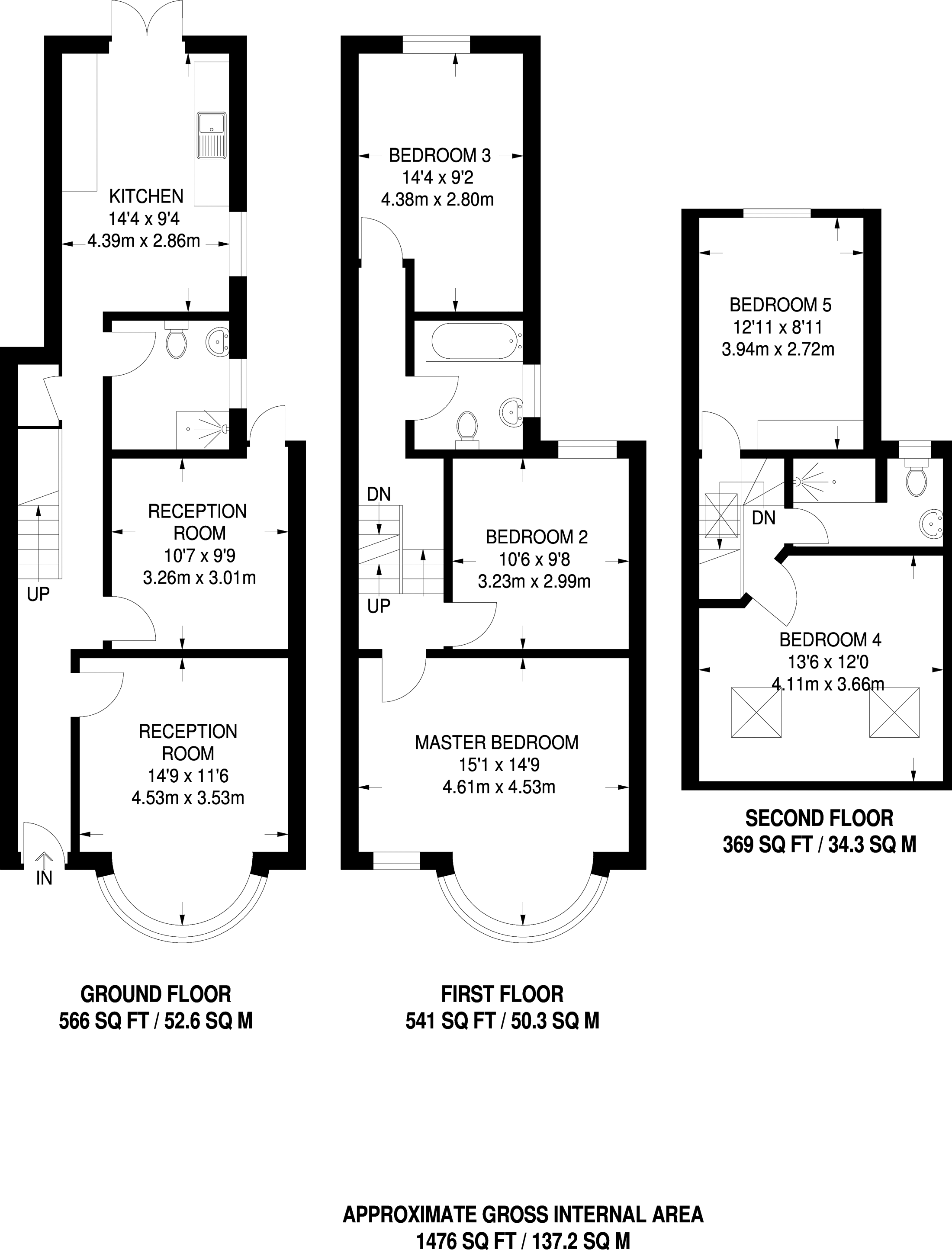 5 Bedrooms  to rent in Springfield Road, Tottenham N15