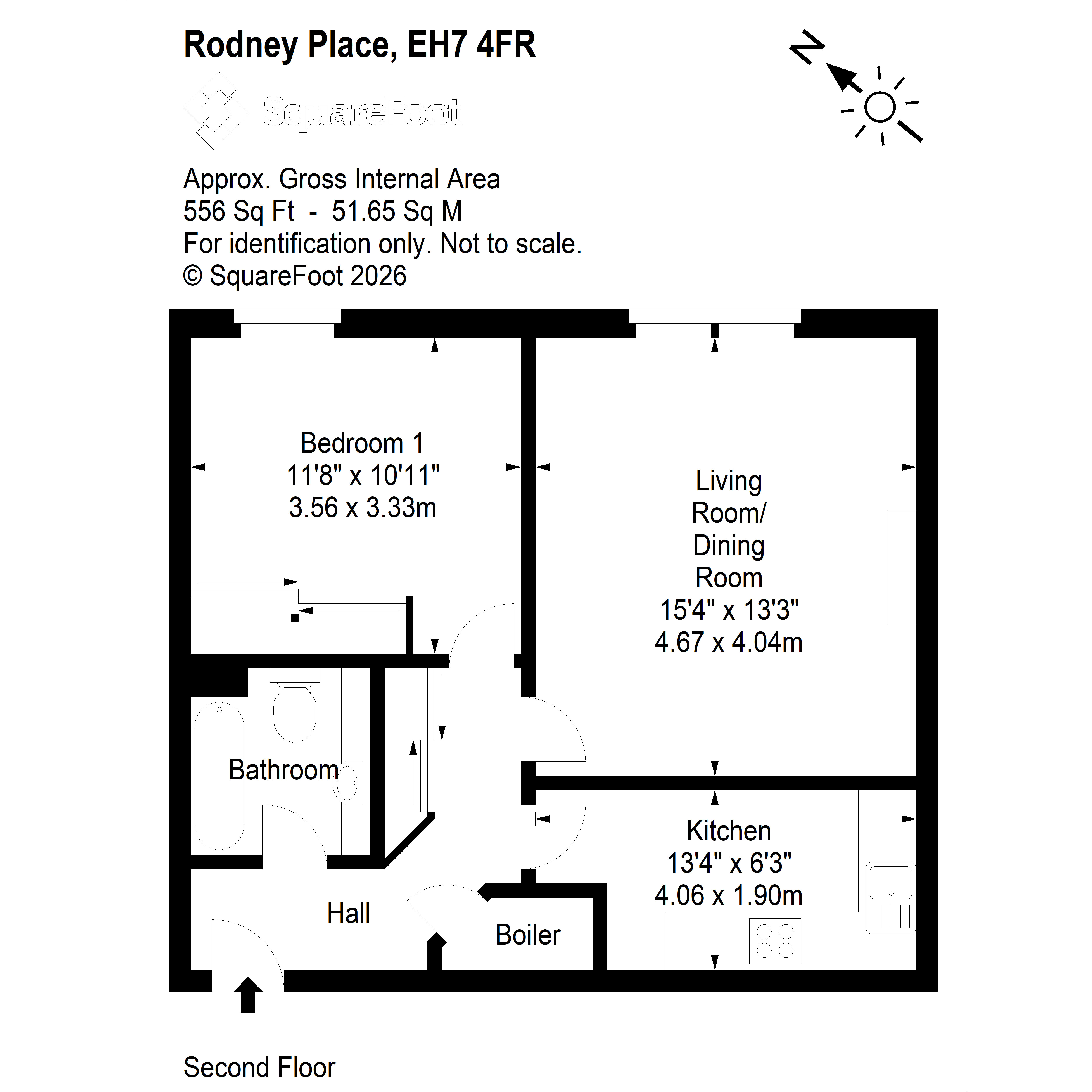 6/11, Rodney Place, Edinburgh floorplan