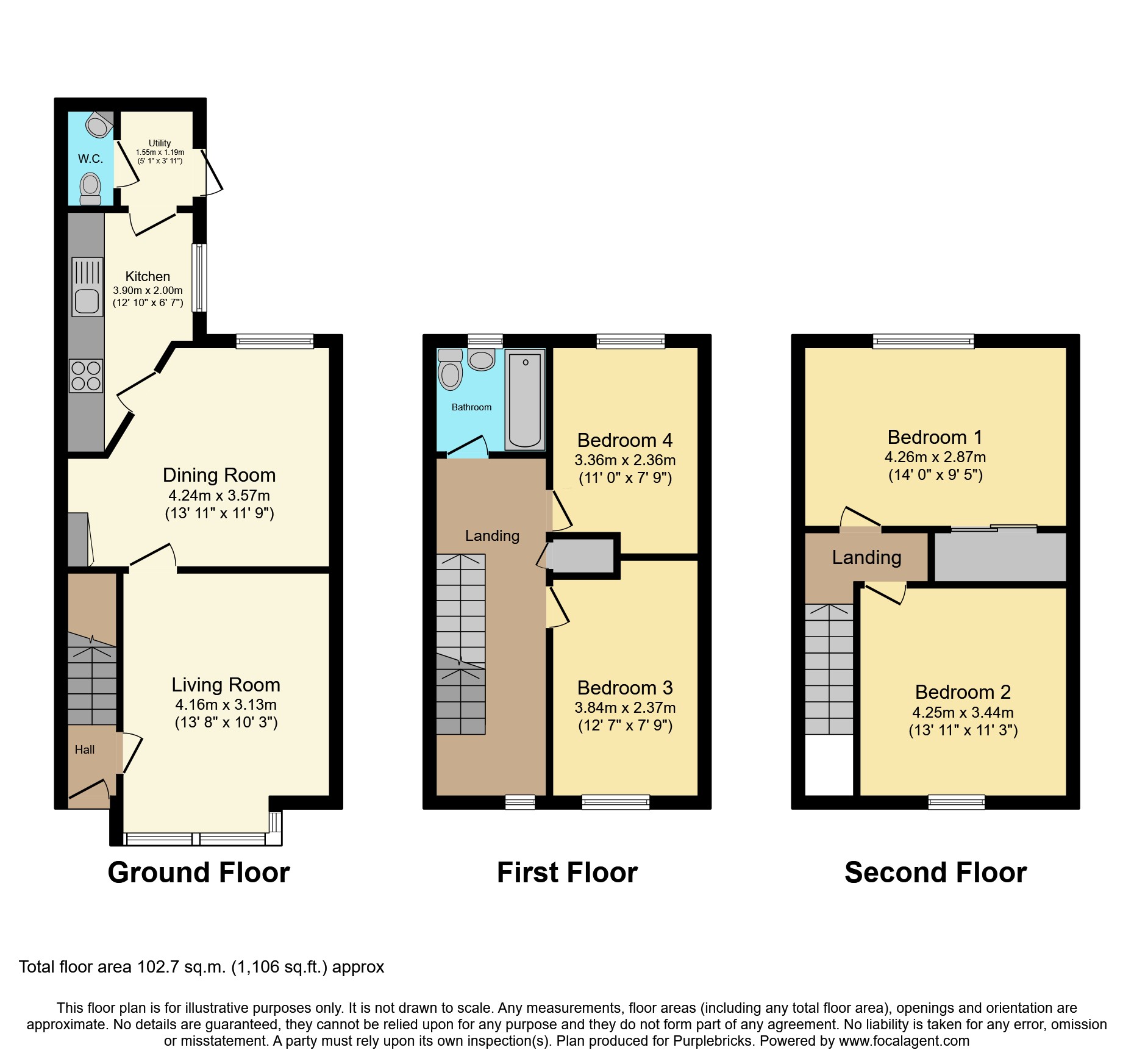 1, Willow Bank, Huddersfield floorplan