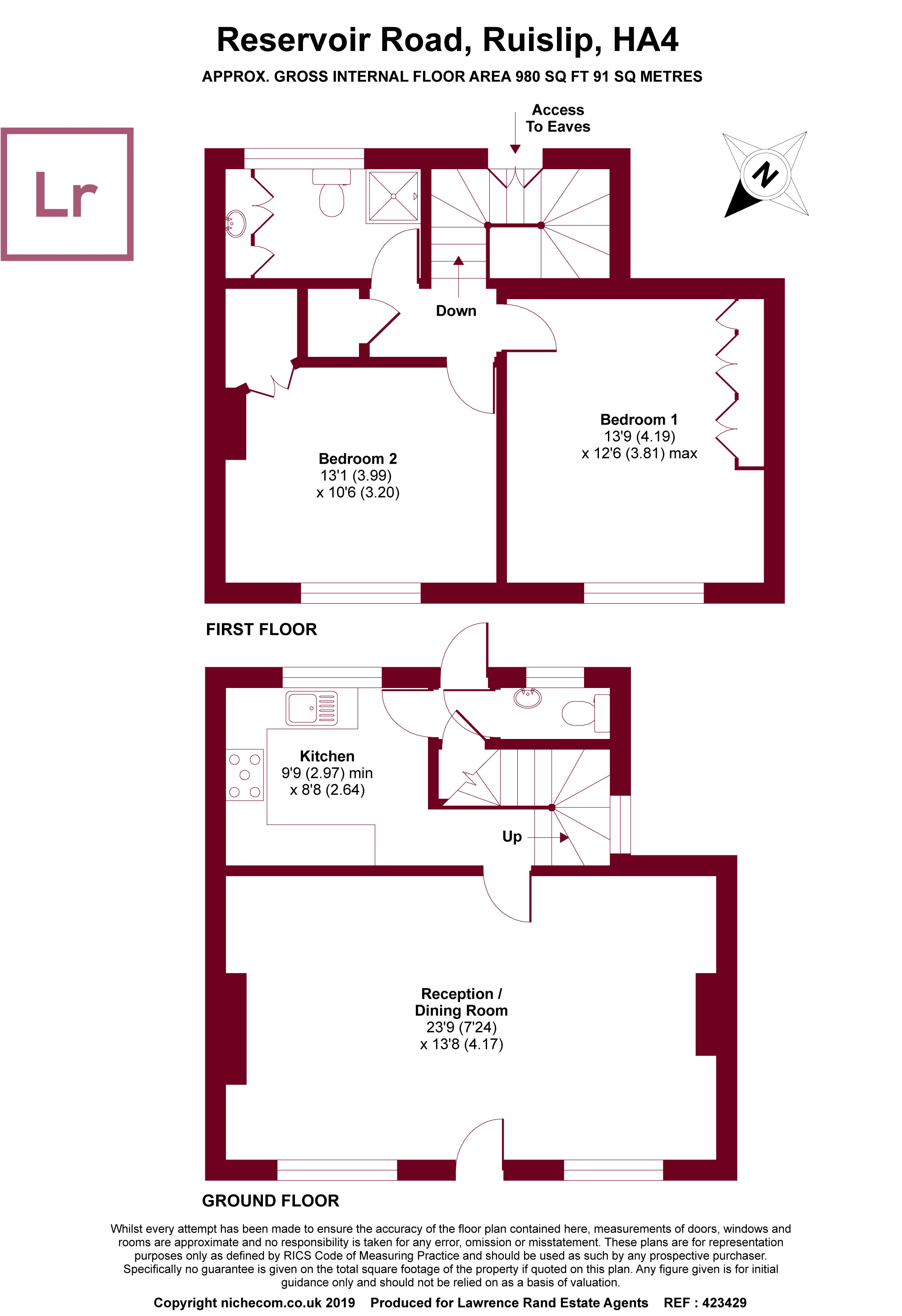 2 Bedrooms Terraced house for sale in Reservoir Road, Ruislip, Middlesex HA4