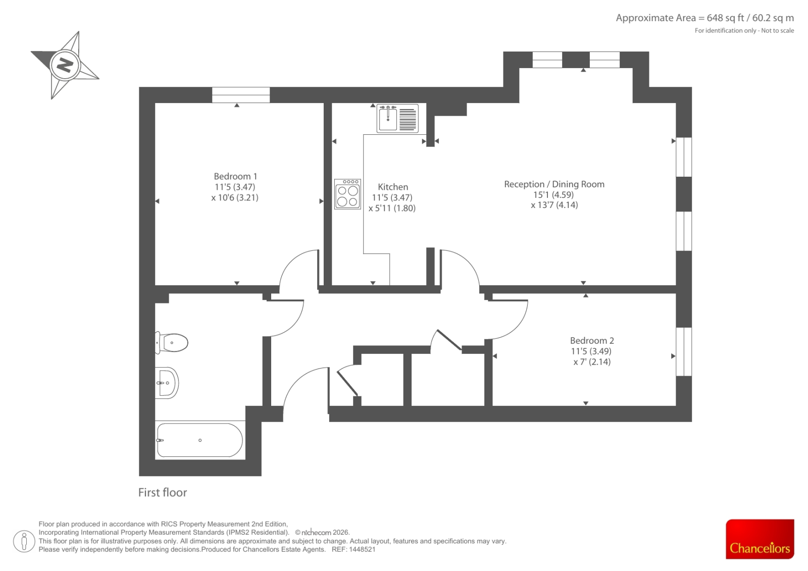 Flat 3, 11, Waterers Way, Bagshot floorplan