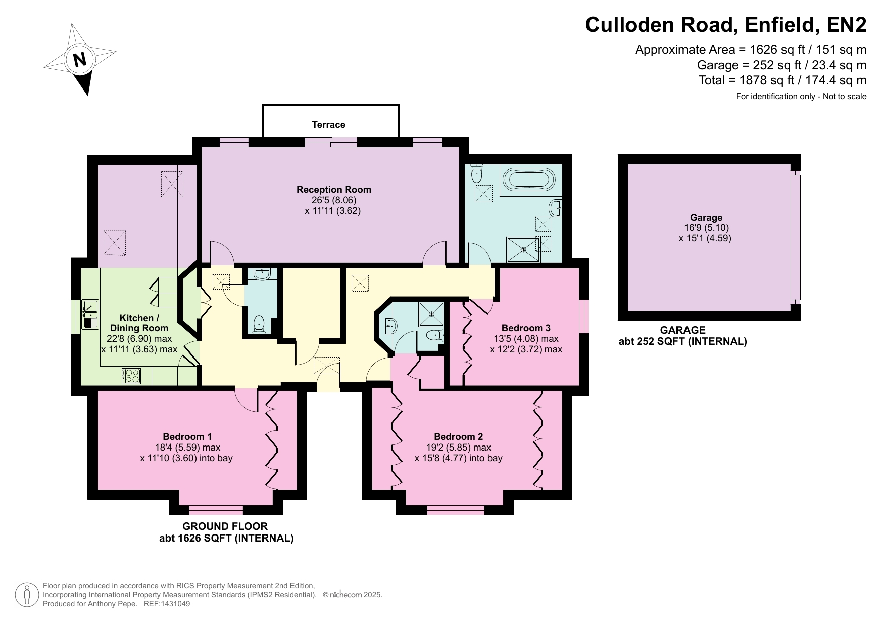 Flat 10, Cedarwood House,, Culloden Road, Enfield floorplan
