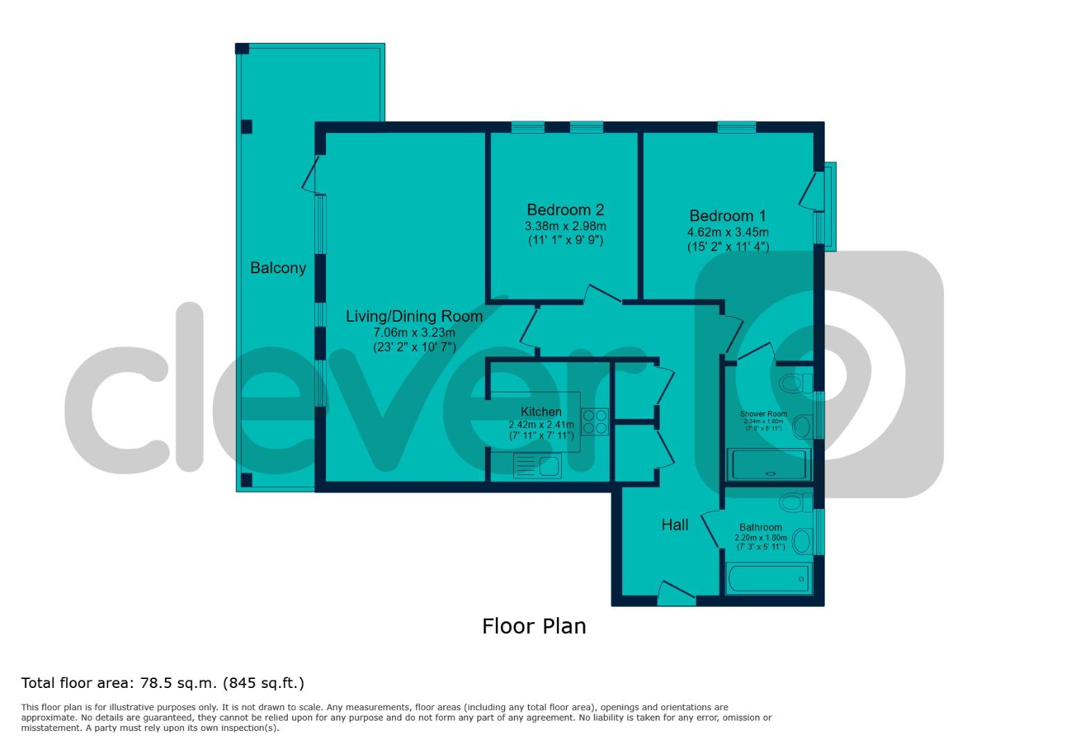 Flat 18, 3, Partridge Road, Plymouth floorplan