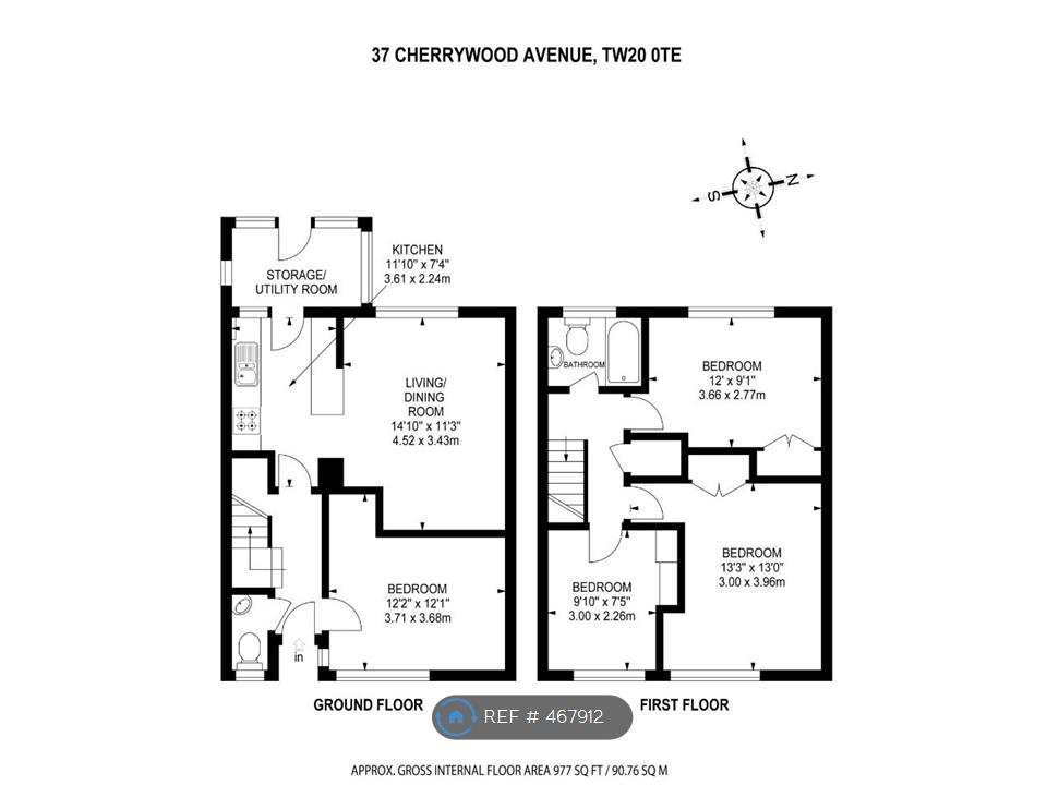 4 Bedrooms Terraced house to rent in Cherrywood Avenue, Englefield Green, Egham TW20