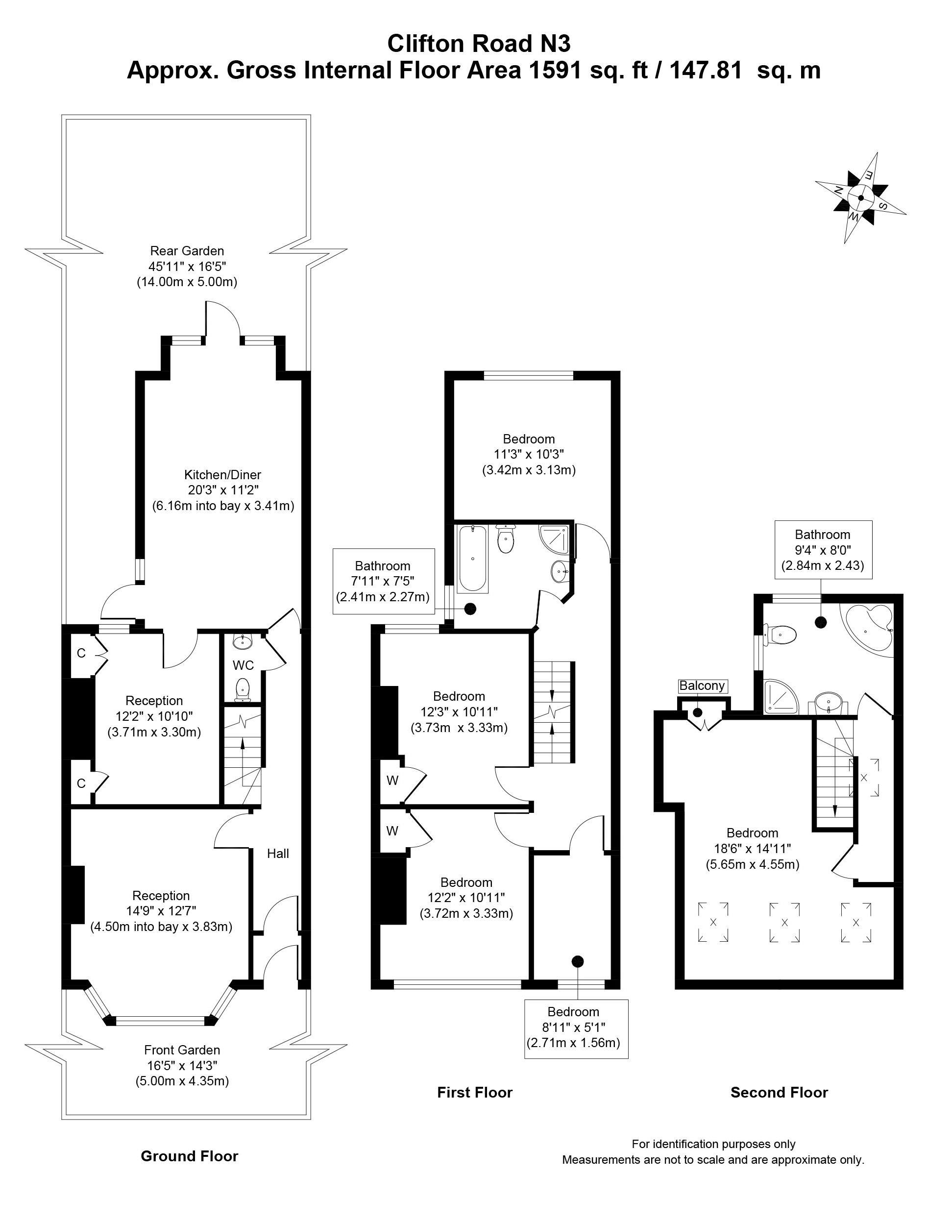 4 Bedrooms Terraced house to rent in Clifton Road, Finchley N3