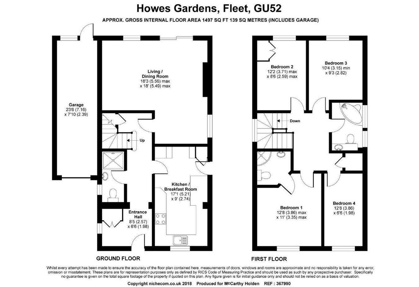 4 Bedrooms Detached house for sale in Howes Gardens, Church Crookham, Fleet GU52