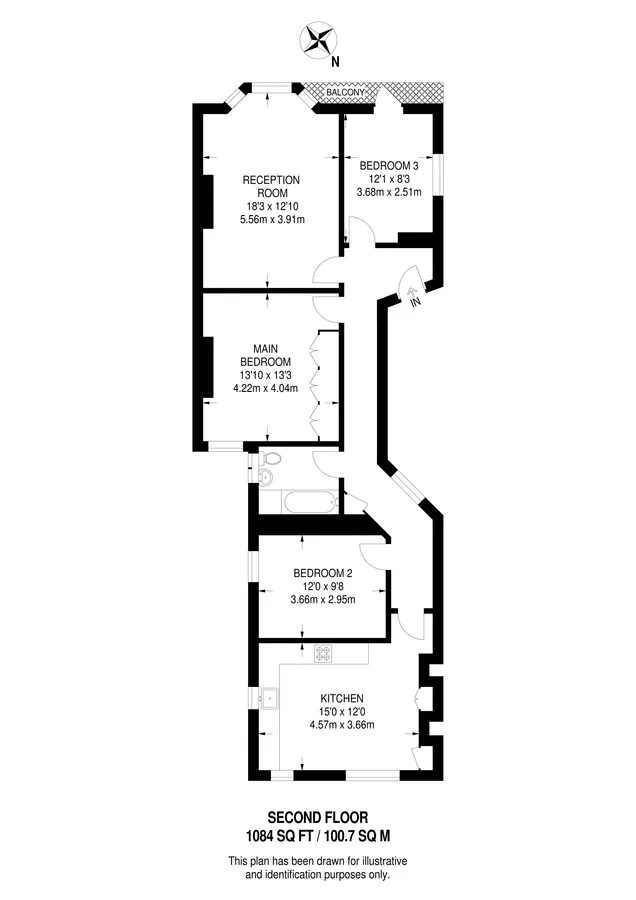 57 Castellain Mansions, Castellain Road, London floorplan