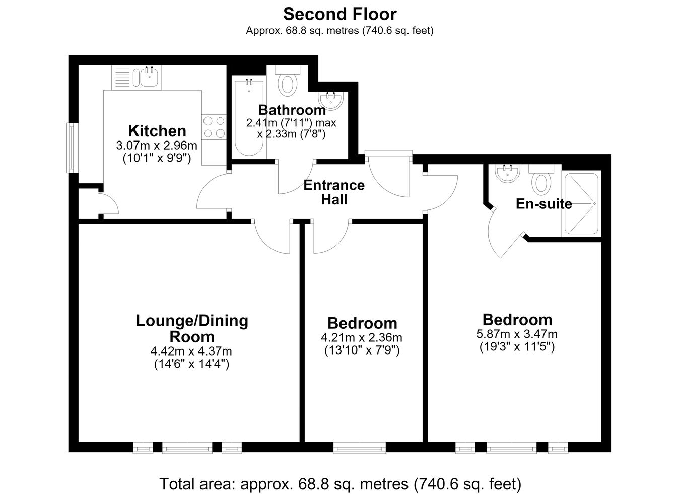 Waldorf Apartments, Flat 9, Sandgate Road, Folkestone floorplan