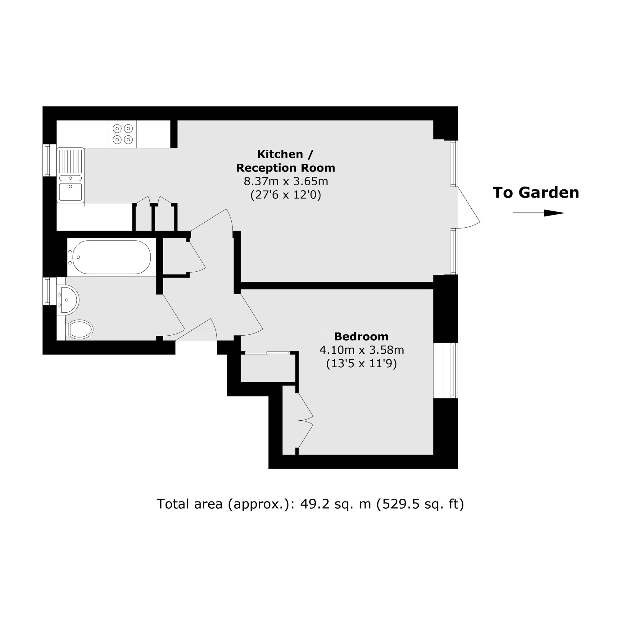 Flat 1, 2, Wharncliffe Mews, London floorplan