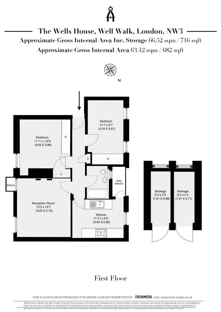 Flat 45, The Wells House, Well Walk, London floorplan