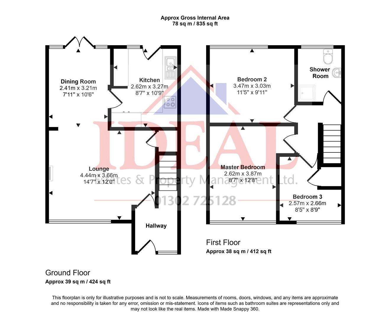 18, Lutterworth Drive, Adwick-Le-Street, Doncaster floorplan