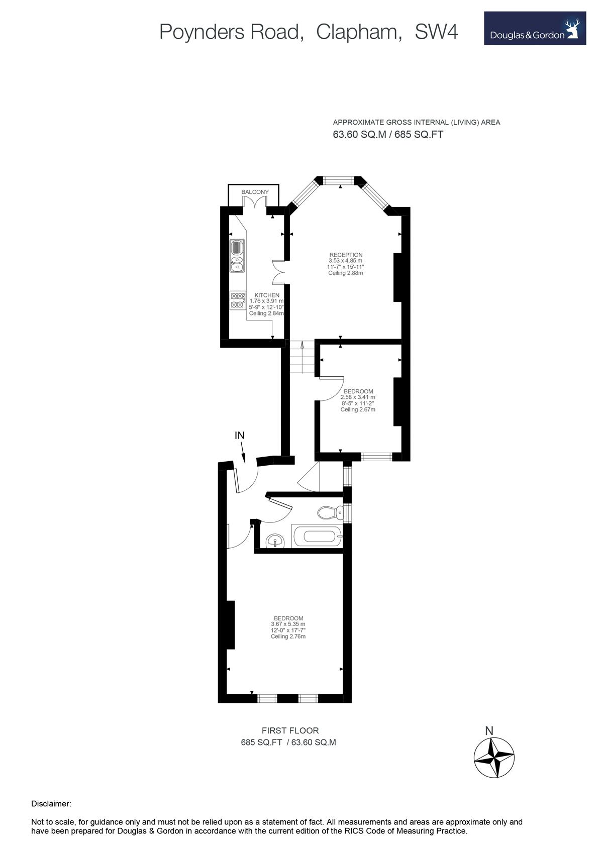 Poynders Road, London SW4, 2 bedroom flat to rent - 60142399 ...