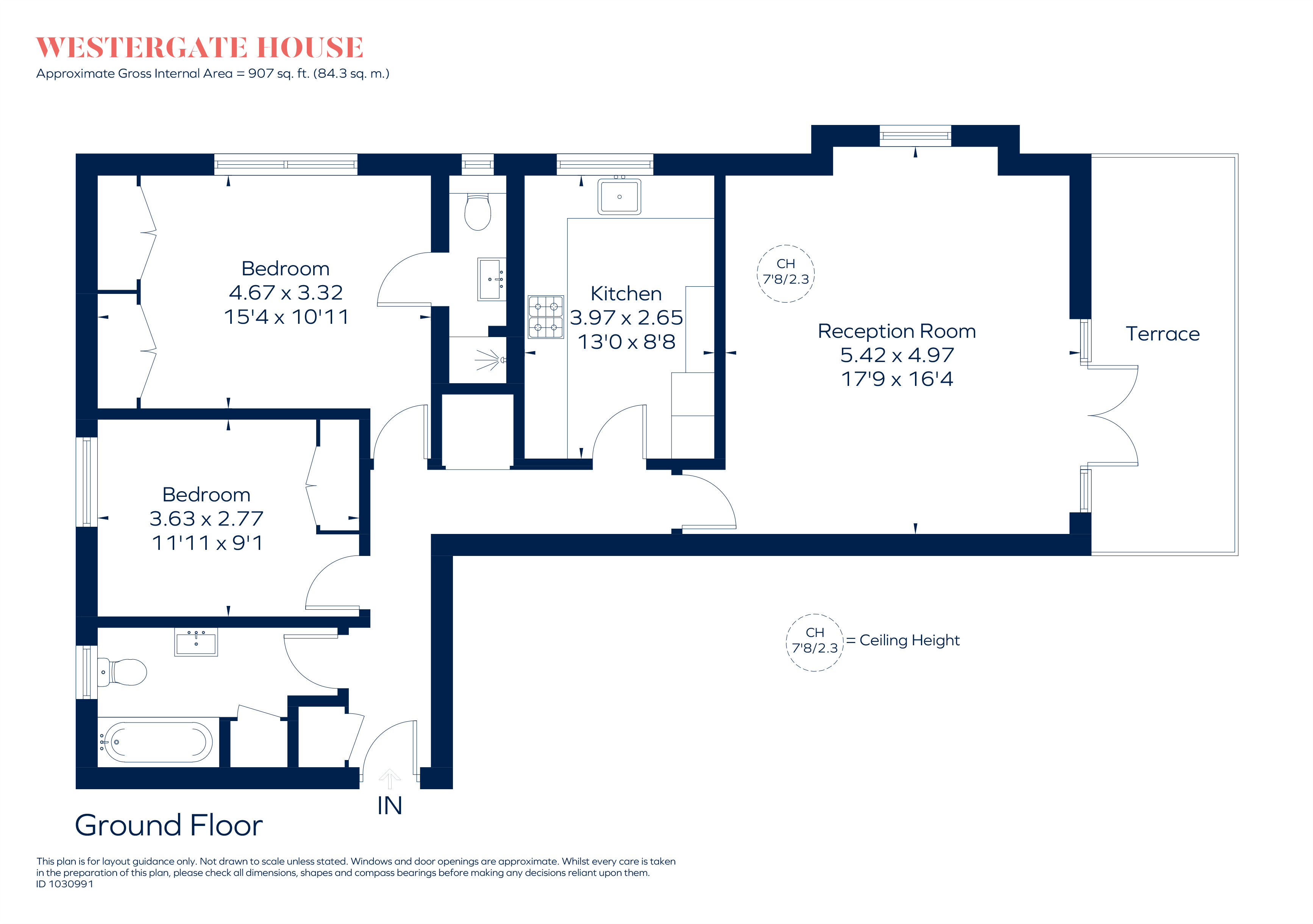 Flat 1, Westergate House, Kingston upon Thames floorplan