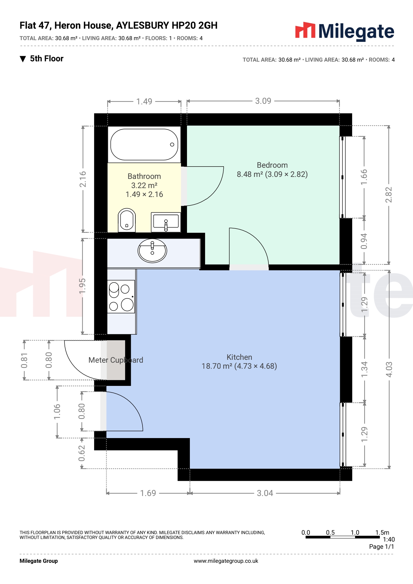 Flat 36 Heron House 49, Buckingham Street, Aylesbury floorplan