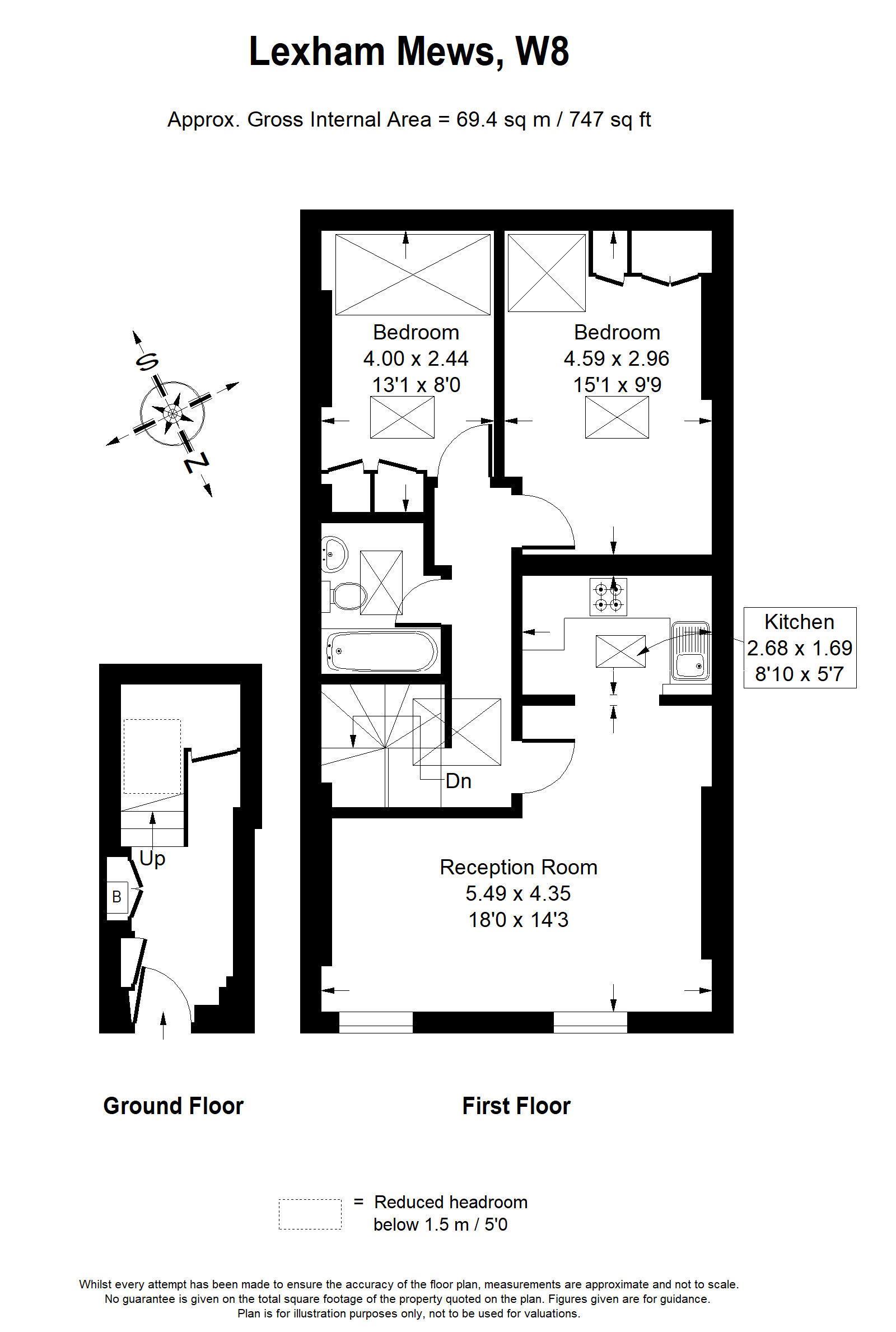 2 Bedrooms Maisonette to rent in Lexham Mews, London W8