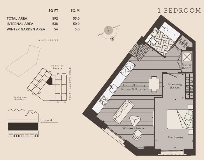 1 Bedrooms Flat to rent in Keybridge House, 80 Miles Street, Nine Elms, London SW8