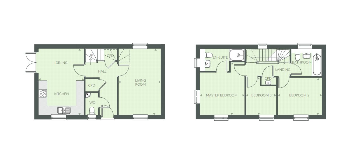Plot 416, The Clover,, Little Cotton Farm, Devon floorplan