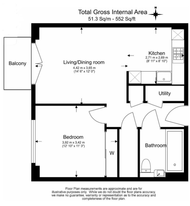 Flat 90, 7a Exchange Gardens, London floorplan