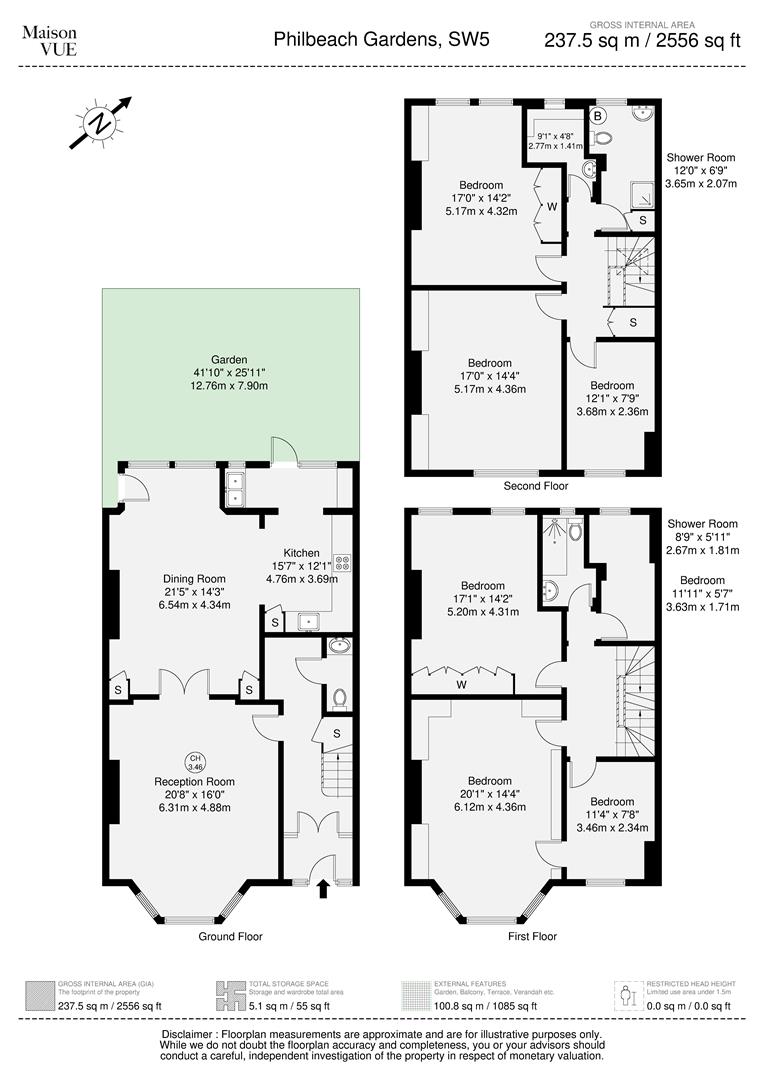 64, Philbeach Gardens, London floorplan