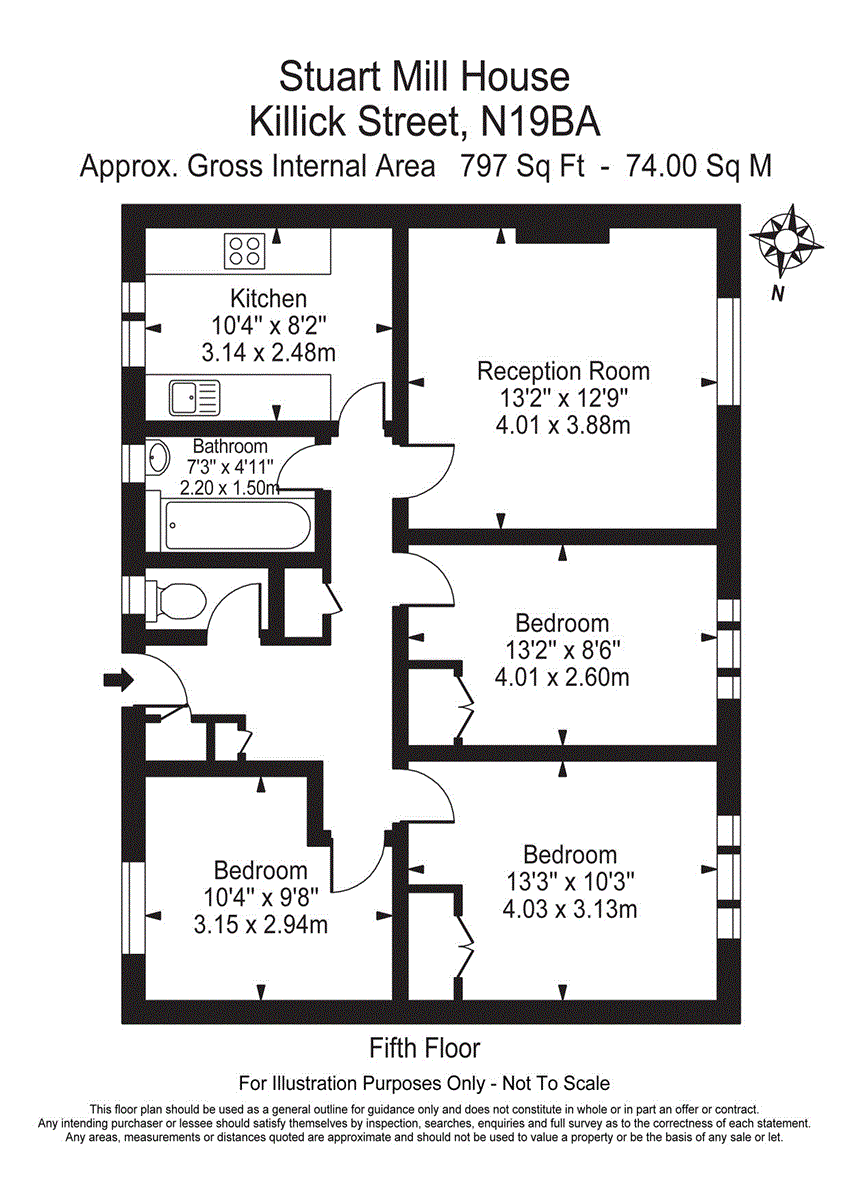 23, Stuart Mill House, Kings Cross floorplan
