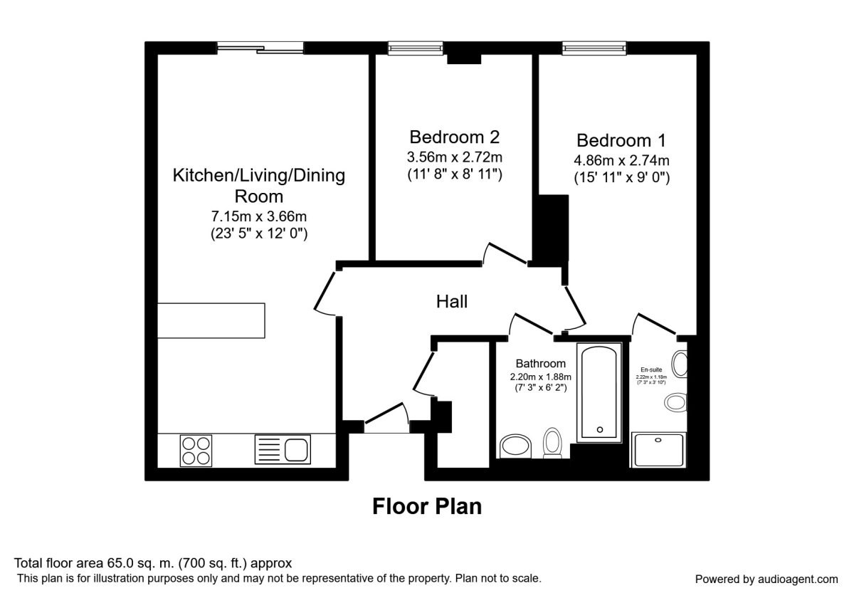 Apartment 36, The Quadrangle, 1, Lower Ormond Street, Greater Manchester floorplan