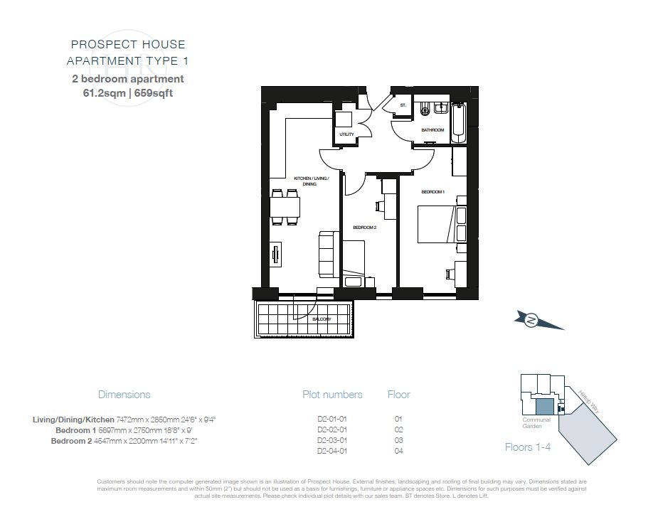 D2-03-01, Vista House, Hatfield floorplan