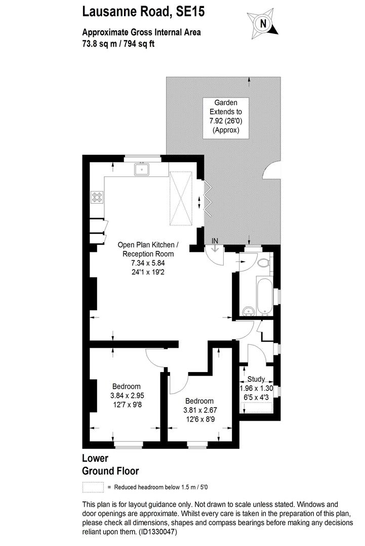 74C, Lausanne Road, London floorplan