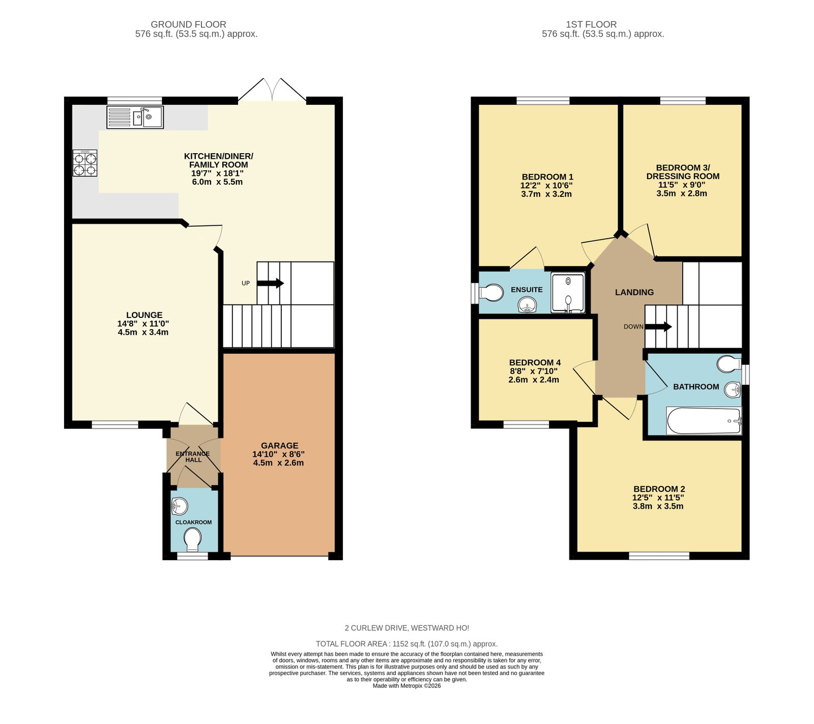 2 Curlew Drive, Bideford floorplan