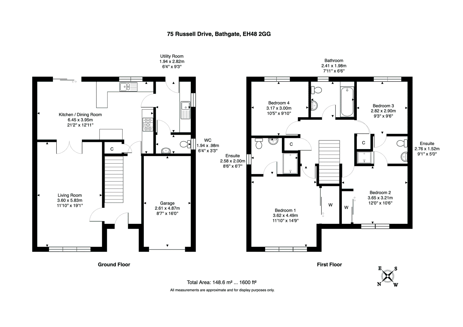 75, Russell Drive, Bathgate floorplan