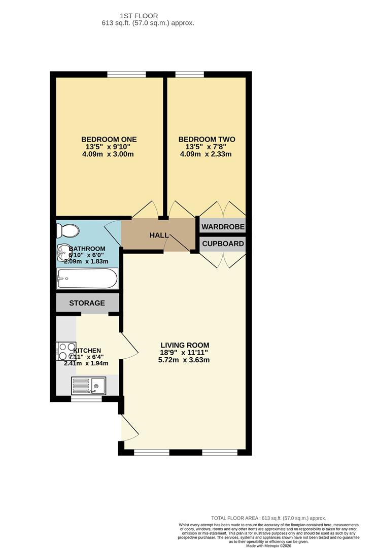 90, Malvern Way, Hastings floorplan