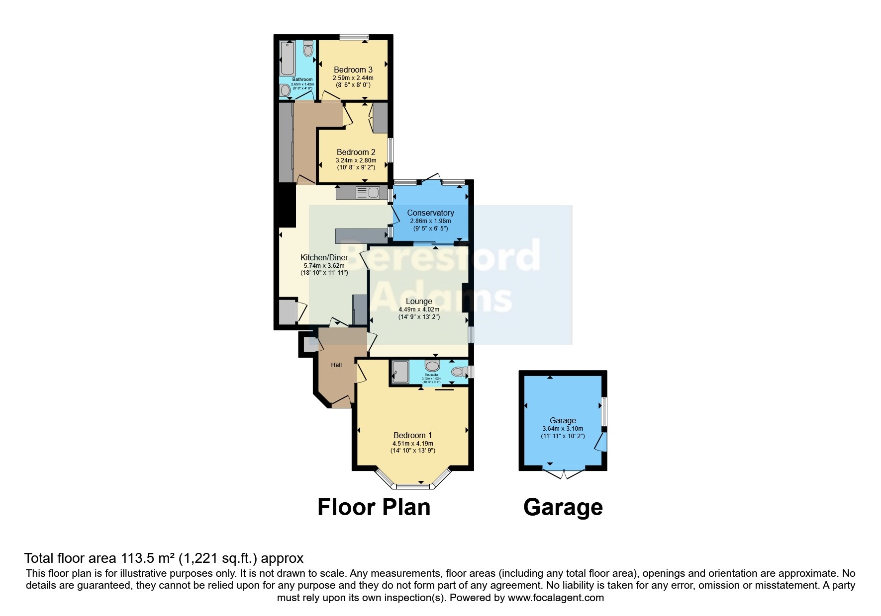 Flat 1, 14, Caroline Road, Conwy floorplan