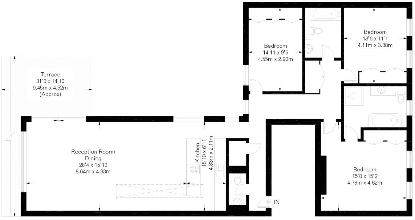 Apartment 3,, 34 - 34a Weymouth Mews, Marylebone floorplan