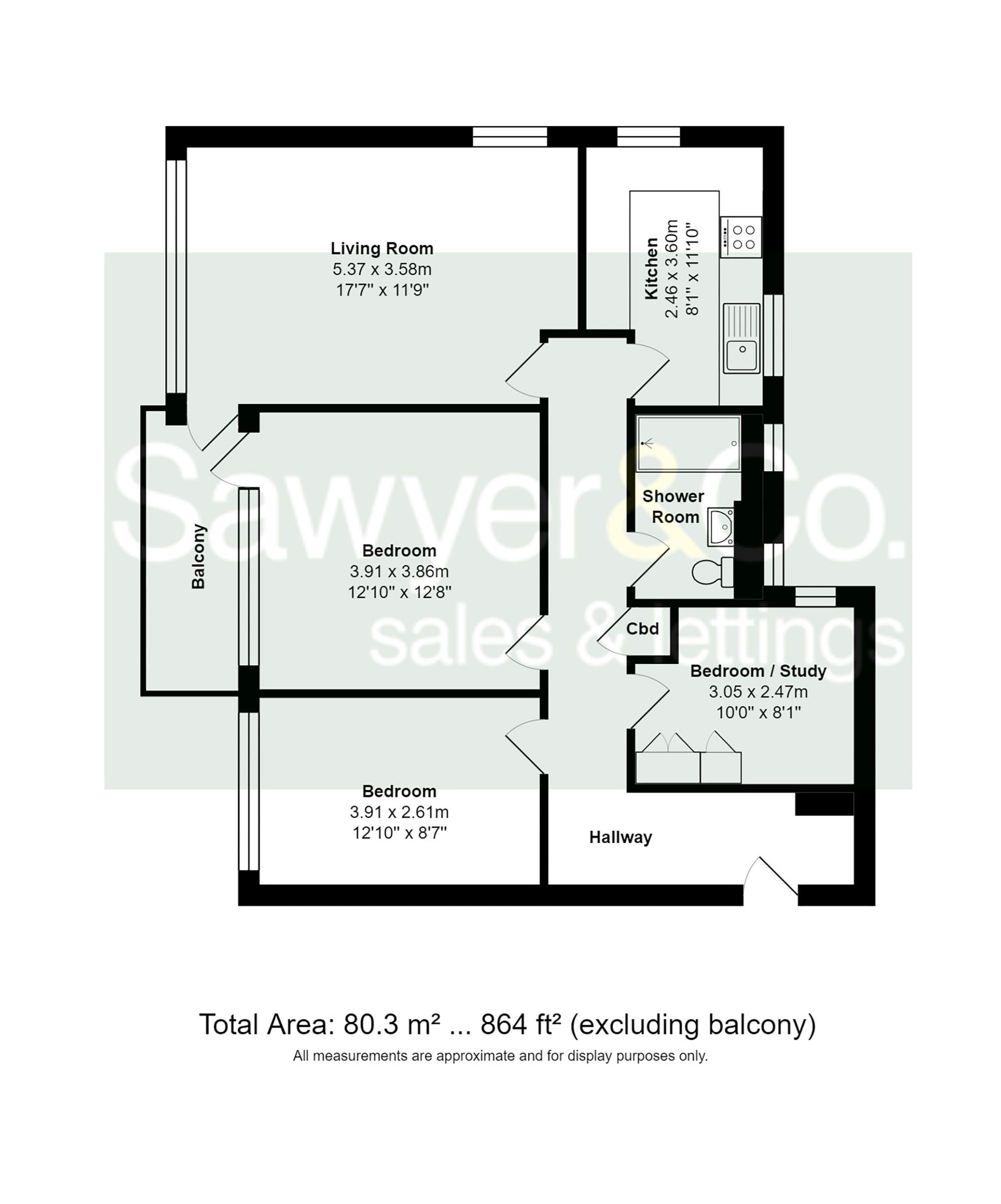 32 Bowen Court 31-35 The Drive, Hove floorplan
