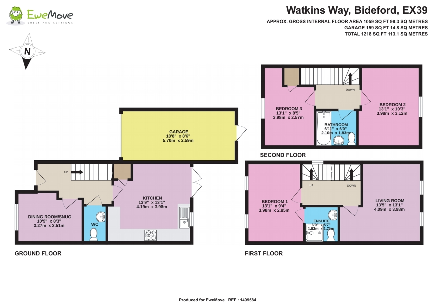 126, Watkins Way, Bideford floorplan