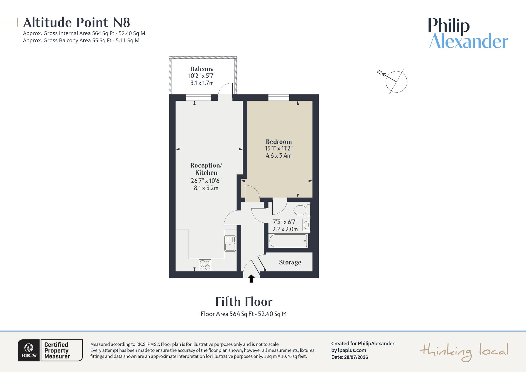 Flat 38, Altitude Point Hampden Road, London floorplan