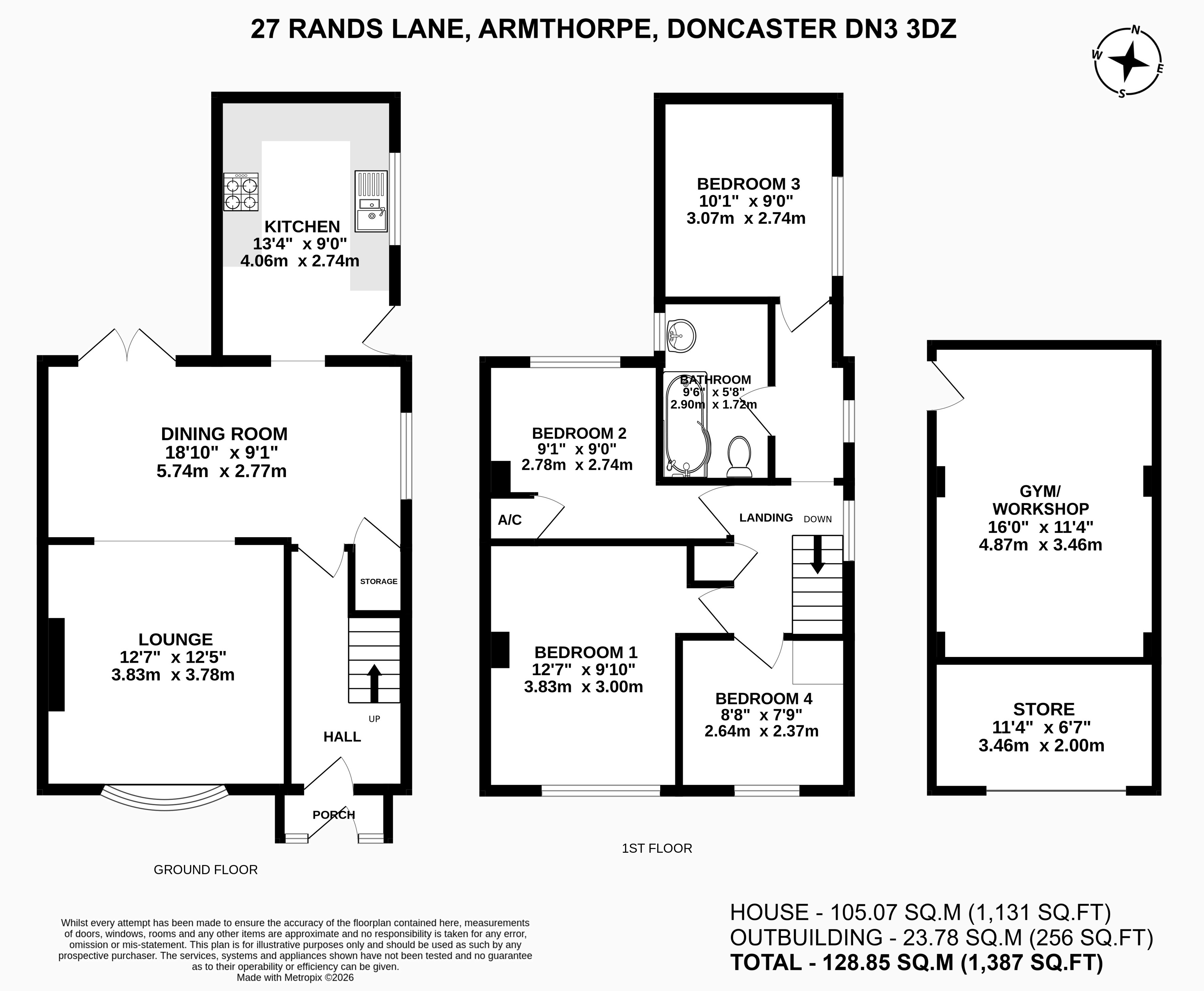 27, Rands Lane, Doncaster floorplan