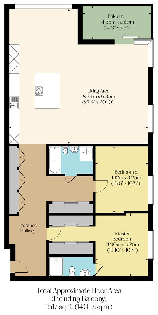 Apartment 1106, Hallam Towers, 272A Fulwood Road, Sheffield floorplan