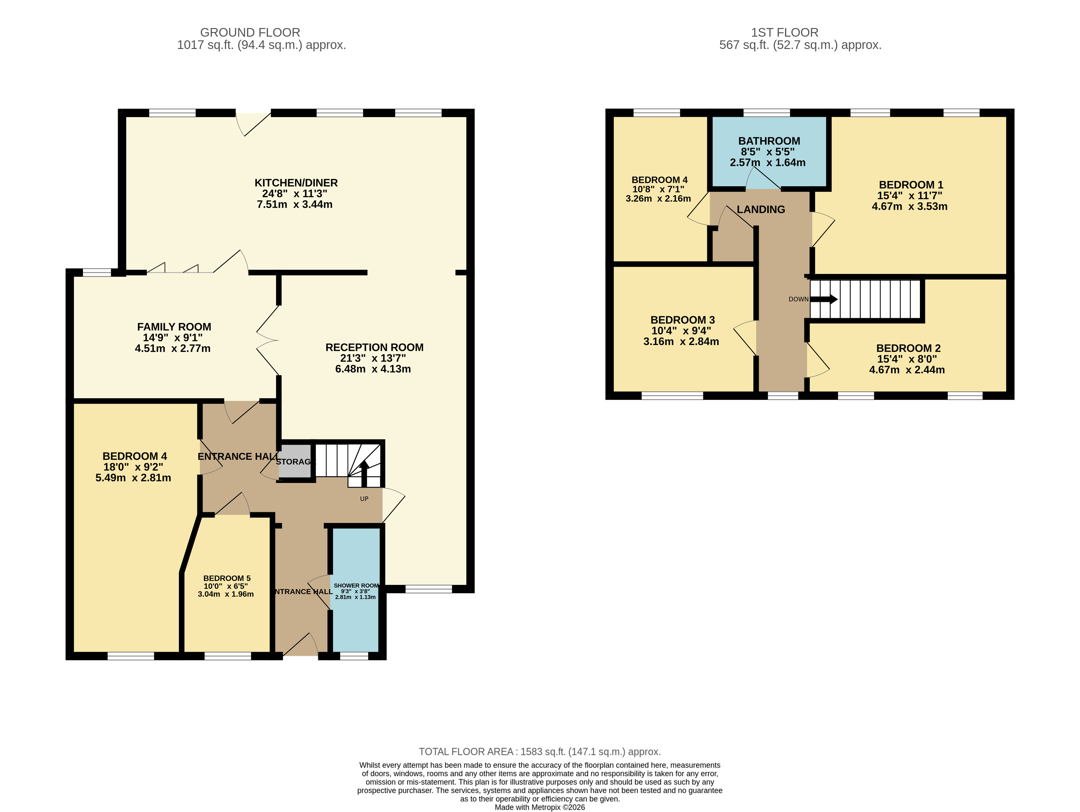 43, Julius Gardens, Bedfordshire floorplan