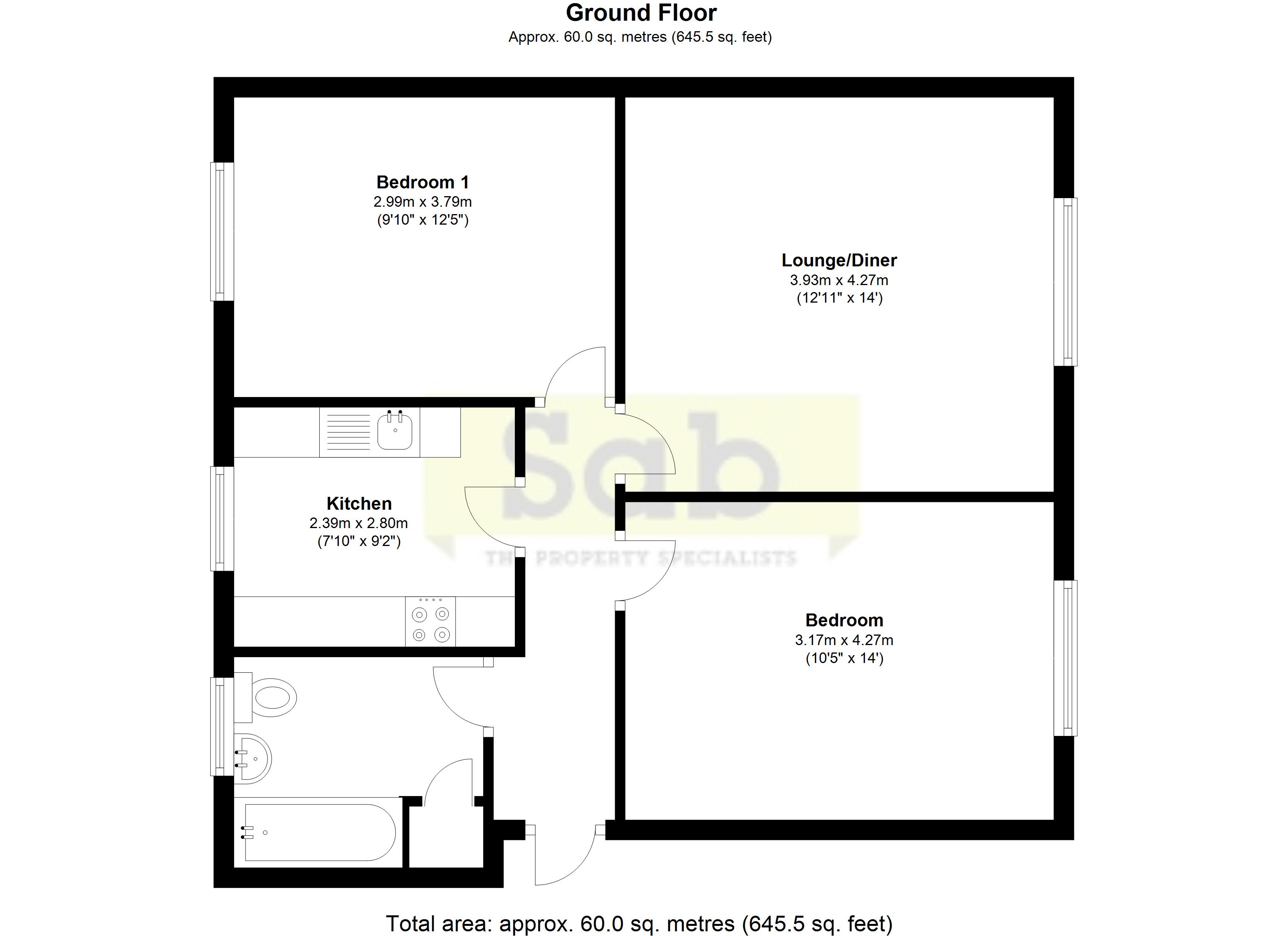 Sloane Court, High Street, Trumpington CB2, 2 bedroom flat to rent