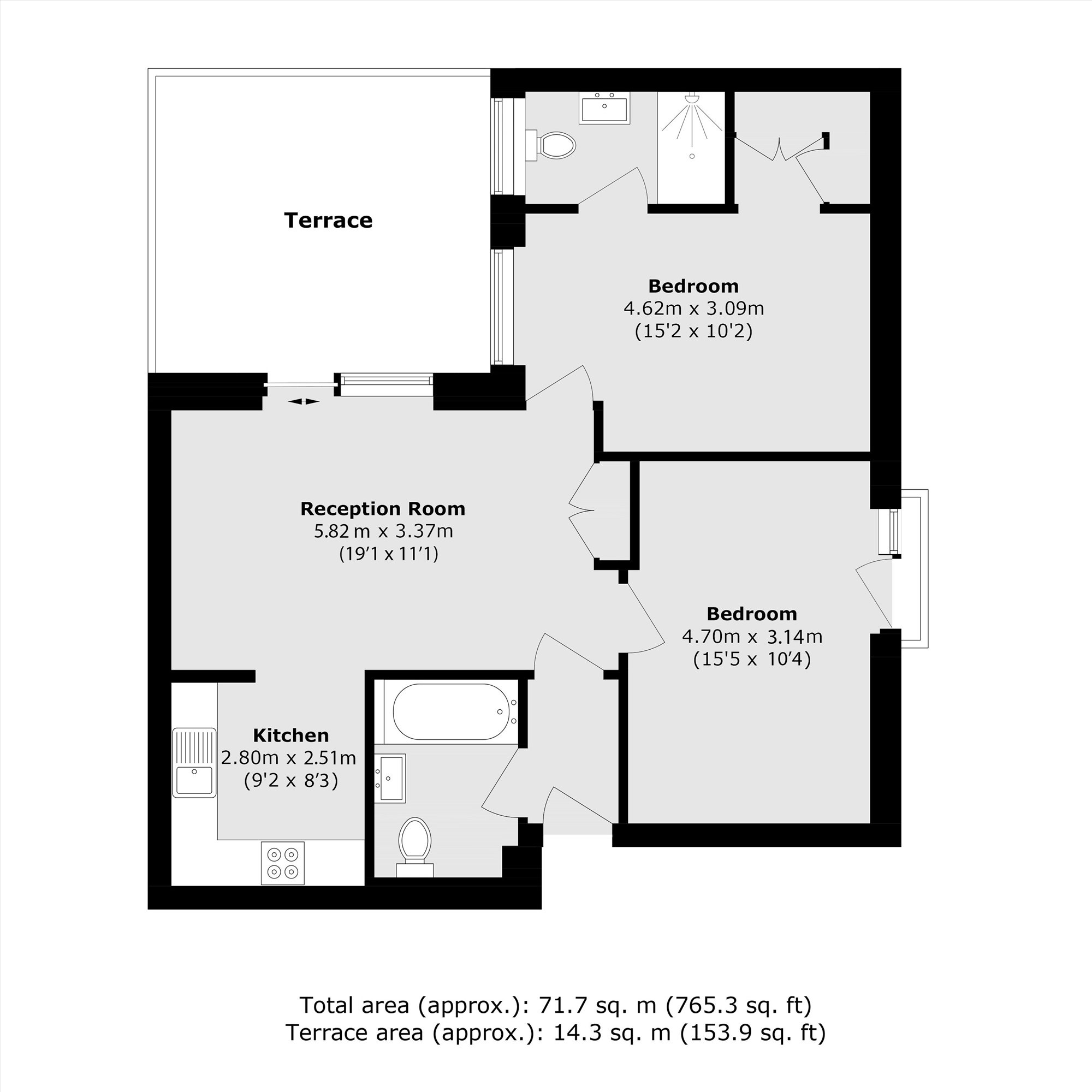 Flat 3, 1, Adams Close, London floorplan