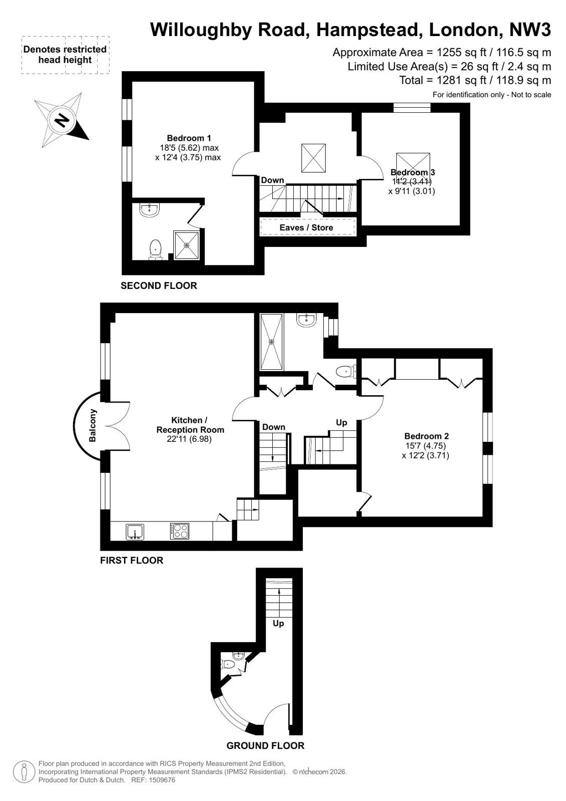 1a, Willoughby Road, London floorplan