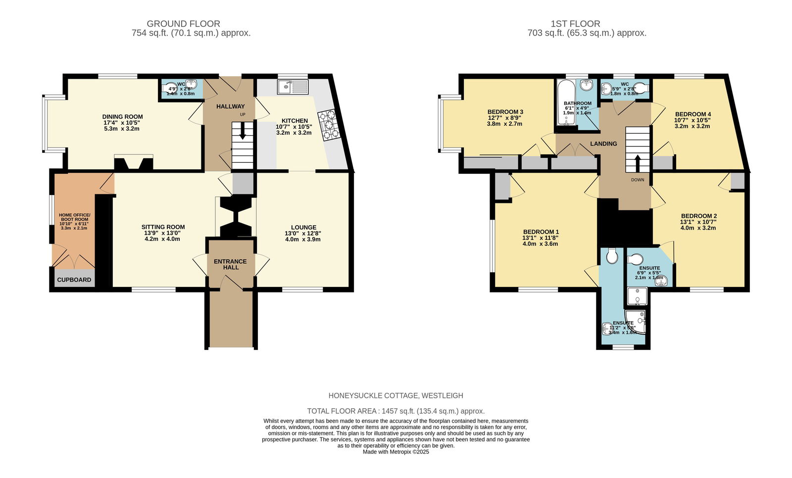 Honeysuckle Cottage, Bideford floorplan